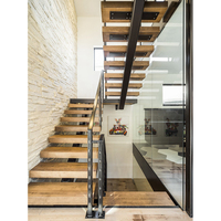Fournitures de construction : Escalier ultra moderne en verre et métal pour appartement, design extérieur en forme de U et de L, escalier mono-rampe