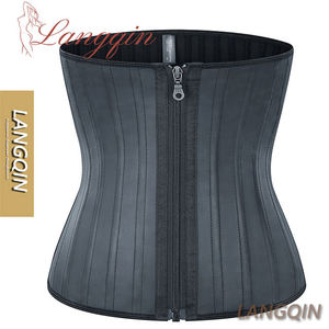LangQin Body sculptant amincissant pour femme avec fermeture éclair, corset à 25 baleines en acier et latex respirant, gaine amincissante pour la taille - Product Image 1