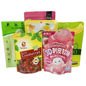 Customized Printed Snack Candy Gummy Coffee Tea Cake Zipper Aluminum Foil Food Packaging Bag Stand Up Pouch For Food Package