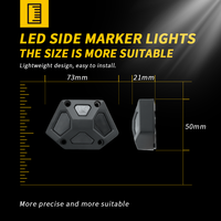 DXZ MD-14 12V-24V 14 LED Feu de position latéral ambre, indicateur de dégagement, feu d'avertissement de rechange OE DXZMD14 Nouveau camion 2.8W