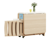 GCON Table de salle à manger pliante en marbre et bois Meubles de salle à manger pliables Ensemble peu encombrant