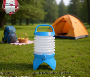 Dispensador de agua plegable de 9,5 l con grifo, jarra portátil para viajes, camping, uso doméstico, material plástico - Product Image 2
