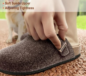 Sabots en <span class=keywords><strong>feutre</strong></span> de polyester à enfiler, bout fermé, sans talon, chaussures décontractées légères à semelle antidérapante pour usage quotidien intérieur/extérieur - Product Image 4