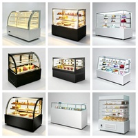 Vitrine à gâteaux panoramique verticale en verre biseauté, vitrine à gâteaux sans cadre, refroidisseur à gâteaux pour boulangerie