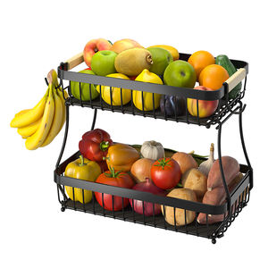 Cesta de alambre de metal desmontable para almacenamiento de frutas y verduras, estante de cocina rectangular, organizador de encimera, uso doméstico apilable - Product Image 1