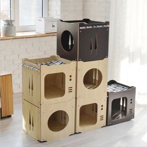 Nichoir pour animaux de compagnie d'intérieur, hamac, maison en bois pour chat - Product Image 3