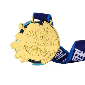 Üretici özelleştirilmiş ödüller kurdele ile katı Metal madalya eskrim madalya