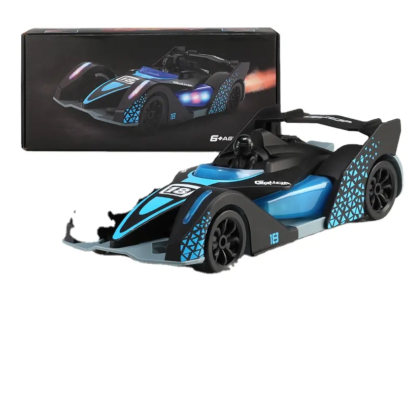 سيارات سباق كهربائية 2.4 جيجا هرتز عالية السرعة مزودة بموسيقى وإضاءة مع جهاز تحكم عن بعد ألعاب سيارات كهربائية للأطفال 50 متر
