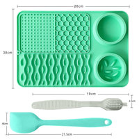 Gamelle multifonctionnelle en silicone pour chats et chiens – Antidérapante, anti-fuite, alimentation lente, 1000 ml, tapis de léchage portable