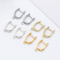 Copper Plated 18K Real Gold U-shaped Ear 14K Color Retaining Ring DIY Handmade Rings Pendant Accessories A40