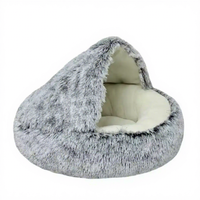 Tiefschlaf-Katzenbett, halbgeschlossen, winterwarm, waschbar, einfarbig, Haustierhaus, Nestbett gegen Angstzustände, Großhandel