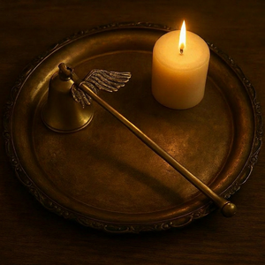 Vintage Luxury Eco-Friendly Brass <b>Candle</b> Snuffer with Bell and Wing Design for Pillar <b>Candles</b> Smokeless Extinguisher - Product Image 1