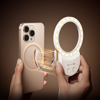 Jopree K23 Lampe magnétique ultra-mince avec anneau pliable et portable, température de couleur 2600K-4500K-6300K et effet boîte à lumière pour vlogueurs