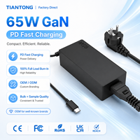 Chargeur d'ordinateur portable USB C PD GaN 65W, adaptateur d'alimentation à charge rapide AC DC pour ordinateur portable de type C, fournisseur OEM ODM