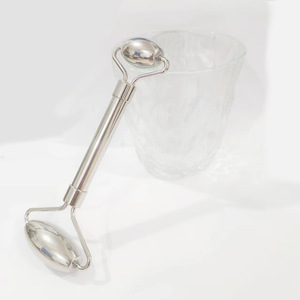 Stainless Steel Facial Massage Roller 304 For Face Firming And Slimming Effect Manual Massager Tool Silver Color - Product Image 1