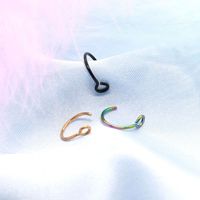 QUSEDINY acier inoxydable or argent plaqué 8mm minuscule Clip sur cerceau Faux faux nez lèvre anneaux pour femmes hommes fille