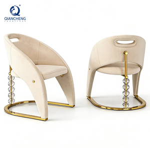 Ghế ăn lưng cao nhung cao cấp, da giả thương hiệu, thiết kế Bắc Âu, dành cho biệt thự sang trọng, nhà hàng thương mại, khách sạn. - Product Image 1