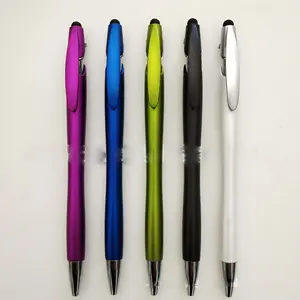 3 In 1 Multi-function Mobile Phone Holder Metal Ball Pens Screen Stylus Touch Pen