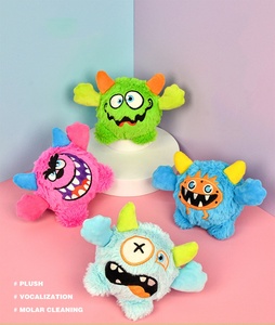 Hadiah Halloween boneka binatang peliharaan mencicit boneka bola <span class=keywords><strong>Monster</strong></span> mainan kunyah anjing tahan lama membersihkan gigi tinggi bola runcing - Product Image 2
