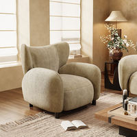 Moderner Minimalistischer Multifunktionaler Einzelsessel Grüner Samt Hochlehniger Armlehnstuhl Wohnzimmer Schlafzimmer Lounge Meerjungfrauen-Stil