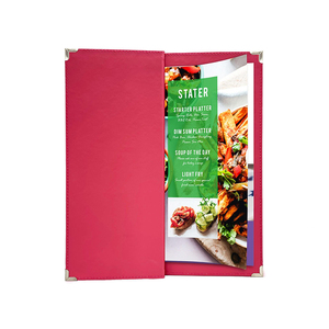 Libro de Menú Rosa para Restaurante, Directo de Fábrica, con Encuadernación de Espiral, Cubierta de Menú de Cuero para Hoteles, Bares y Clubes - Product Image 1