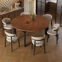 Ensemble table et chaises de salle à manger en chêne massif, style moderne vintage, extensible, pliable, double usage, gain de place, directement de l'usine