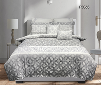 Ensemble de literie à rayures géométriques grises, ensemble de housse de couette brodée, 6 pièces pour chambre à coucher