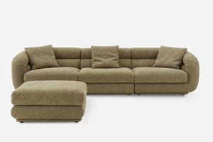 أريكة فاخرة بثلاثة مقاعد بتصميم عصري مع قماش مريح ووسائد مقاعد وظهر قابلة للإزالة لغرفة المعيشة - Product Image 2