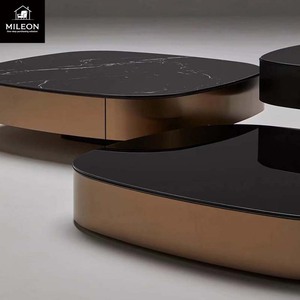 Mesa <span class=keywords><strong>de</strong></span> <span class=keywords><strong>Centro</strong></span> <span class=keywords><strong>de</strong></span> Alta Calidad, Estilo Moderno <span class=keywords><strong>y</strong></span> Minimalista <span class=keywords><strong>de</strong></span> Lujo, con Cubierta <span class=keywords><strong>de</strong></span> Vidrio Negro <span class=keywords><strong>y</strong></span> Mármol, <span class=keywords><strong>de</strong></span> Primera Línea, para Té <span class=keywords><strong>y</strong></span> Café - Product Image 5