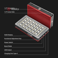 TOLIFO-Lumière vidéo LED portable de poche RVB, éclairage de photographie de 4000mAh 3.7V, pour studio vidéo, HF-96RGB