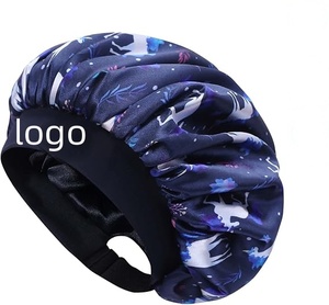 Silk Satin Sleep Bonnet Kids - Wide Elastic Band Protector Perfect Promotion Gift Hair Bonnets for <b>Black</b> Women - Product Image 1