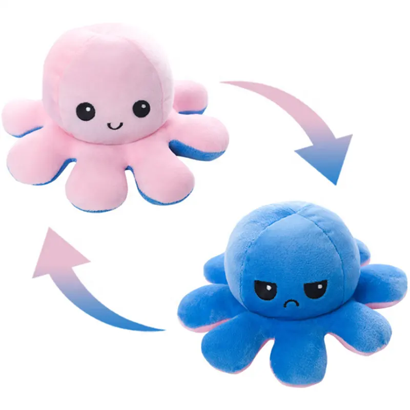 2023 Hot Sale Stuffed Toys Reversible Octopus Plush Pillow Flip Octopus Plush Toy For Decoration