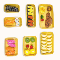 Plateau de pulpe de sushi en papier recyclé biodégradable Plateau de papier recyclé Fast Food Plateau à sushi en papier jetable