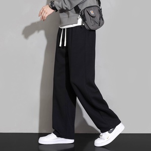 <span class=keywords><strong>Pantaloni</strong></span> sportivi da <span class=keywords><strong>uomo</strong></span> <span class=keywords><strong>grigi</strong></span> a gamba larga, tinta unita, taglie forti, casual, primavera autunno, per il mercato estero - Product Image 2
