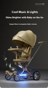 <span class=keywords><strong>Poussette</strong></span> à quatre roues légère personnalisable, angle de vue élevé pour enfants, pliable, facile à pousser, durable, métal, double siège, 0-4 ans - Product Image 5