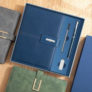 Ensemble de carnets de luxe 2025 en PU rigide de haute qualité avec logo personnalisé, 100 feuilles, coffret cadeau d'entreprise - Product Image 3