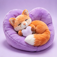Peluche d'animal endormi adorable avec nid, poupée en peluche douce pour enfant, cadeau personnalisé disponible