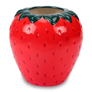 Strawberry Vase 6.3Inch Modern Decorative red custom Ceramic Vases