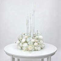 Couronne de fleurs classique en soie blanche pure, rose et hortensia, centre de table pour la décoration de mariage