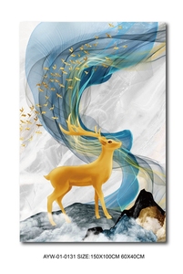 Tableau d'art abstrait moderne, peinture sur toile encadrée, impression numérique, rugissement de lion sauvage, <span class=keywords><strong>chat</strong></span>, cerf, décoration murale - Product Image 4