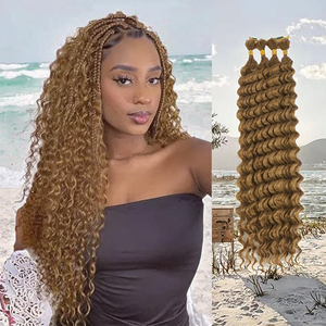 Extensiones de Cabello al por Mayor de Fibra de Alta Temperatura, Trama Única Personalizada, Ondulado Bohemio Súper Ondulado Jerry Curly, Teñido, 200% de Densidad, Cabello a Granel - Product Image 2