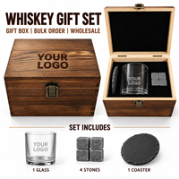 Coffret Cadeau Whisky Personnalisé avec Verre à Bourbon Personnalisé pour Hommes, Couples, Anniversaires et Bars Modernes