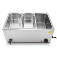 Bain-marie électrique commercial en acier inoxydable, chauffe-plats de comptoir pour restaurant, buffet, traiteur