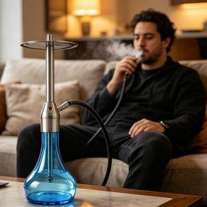 Moderna Cachimba Grande de Acero Inoxidable, Marca Original Chicha con Acabado Espejo - Product Image 3