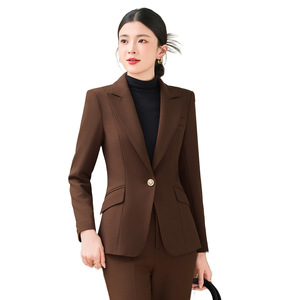 Women's Red Suit Set Three Quarter Sleeve Formal <b>Work</b> Wear Anti-Wrinkle Polyester Fiber 96 Spandex 4 - Product Image 5