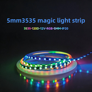 Bande LED étroite de haute qualité WS2811 5 mm RGB 3535 120 LED étanche IP20 Ruban adhésif 24V 12V - Product Image 3