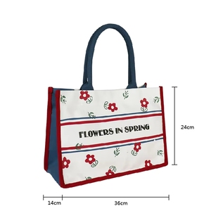 Eco-Friendly Reusable Canvas Tote <b>Bag</b> <b>String</b> Cartoon Pattern 36*14*26cm Women's 2026 ODM Casual Handbag Custom Printed Logo - Product Image 2