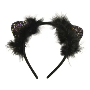 New sales girl accessories kids fluffy special and non-slip Headband available in stock cute cat ear Headband