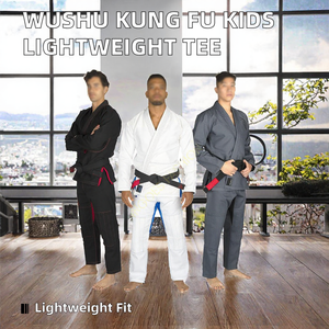 Kimono de Jiu-Jitsu pour garçons, ensemble de Kimono de Jiu-Jitsu Brésilien gris et bleu, entraînement d'arts martiaux avec ceinture, 100% coton, OEM - Product Image 2