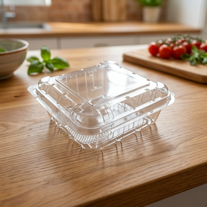 Contenedor Agrícola Cuadrado de Polímeros Ecológicos AGR-149 de 100 ml, Transparente, de PET, con Diseño de Pared Ventilada, para Arándanos - Product Image 4